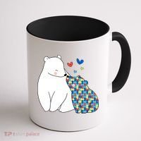 Cute Autism Awareness Polar Bear Puzzle Coffee Mug thumb 1