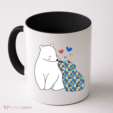 Cute Autism Awareness Polar Bear Puzzle Coffee Mug
