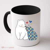 Cute Autism Awareness Polar Bear Puzzle Coffee Mug thumb 0