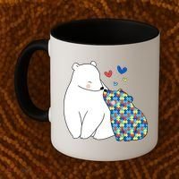 Cute Autism Awareness Polar Bear Puzzle Coffee Mug thumb 2