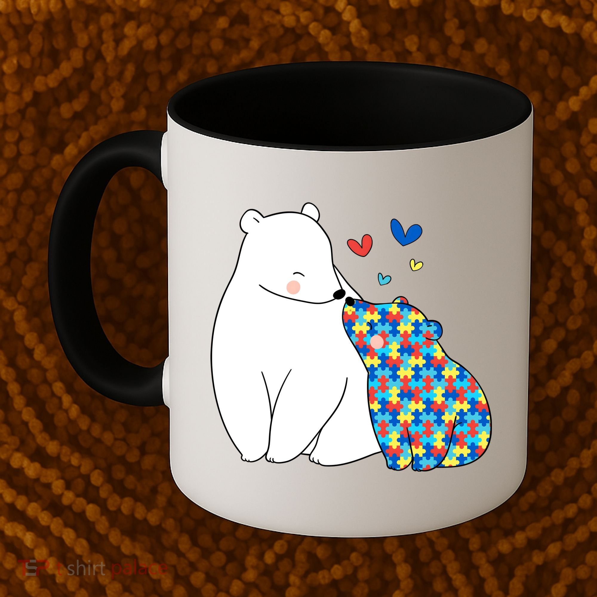 Cute Autism Awareness Polar Bear Puzzle Coffee Mug