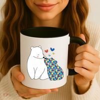 Cute Autism Awareness Polar Bear Puzzle Coffee Mug thumb 3