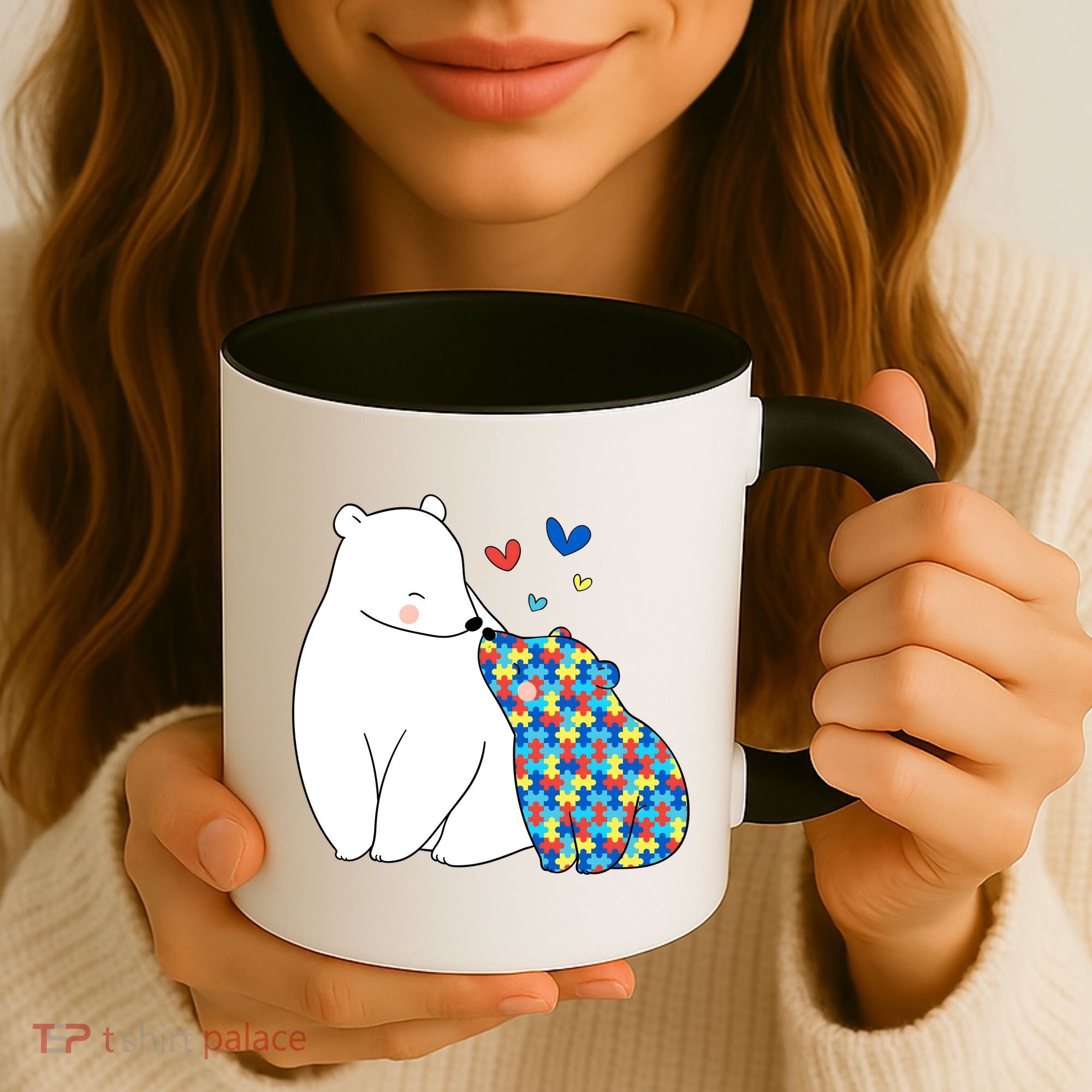 Cute Autism Awareness Polar Bear Puzzle Coffee Mug