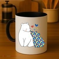 Cute Autism Awareness Polar Bear Puzzle Coffee Mug thumb 4