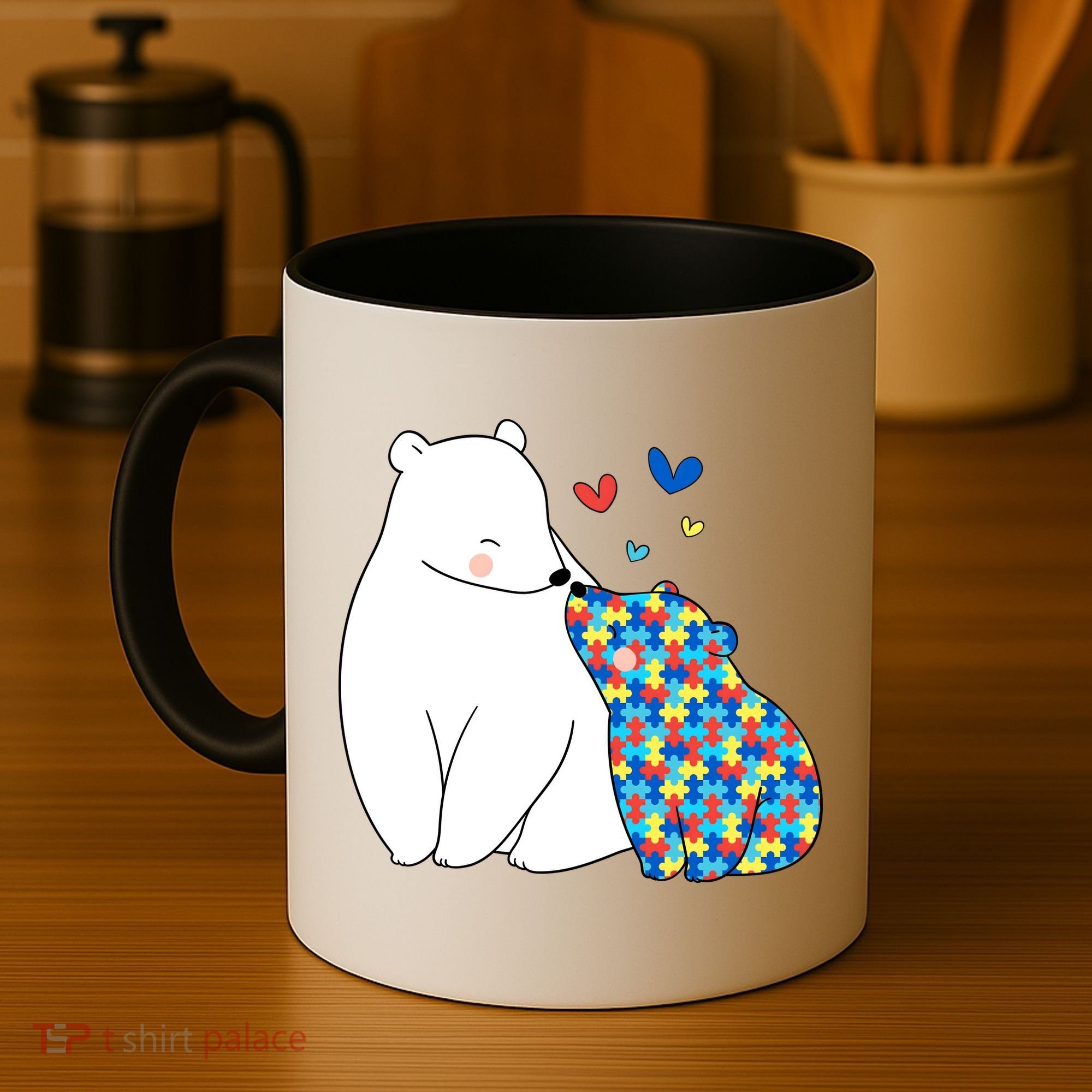Cute Autism Awareness Polar Bear Puzzle Coffee Mug