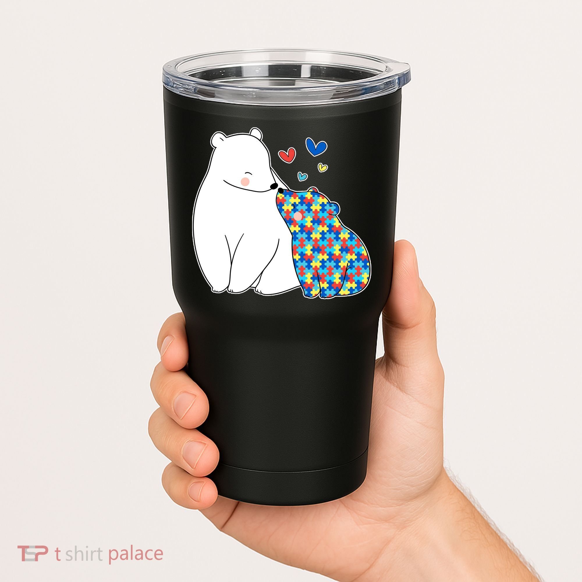 Cute Autism Awareness Polar Bear Puzzle Tumbler