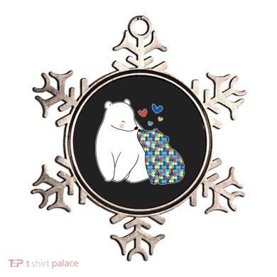 Cute Autism Awareness Polar Bear Puzzle Ornament