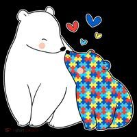 Cute Autism Awareness Polar Bear Puzzle Ornament thumb 1