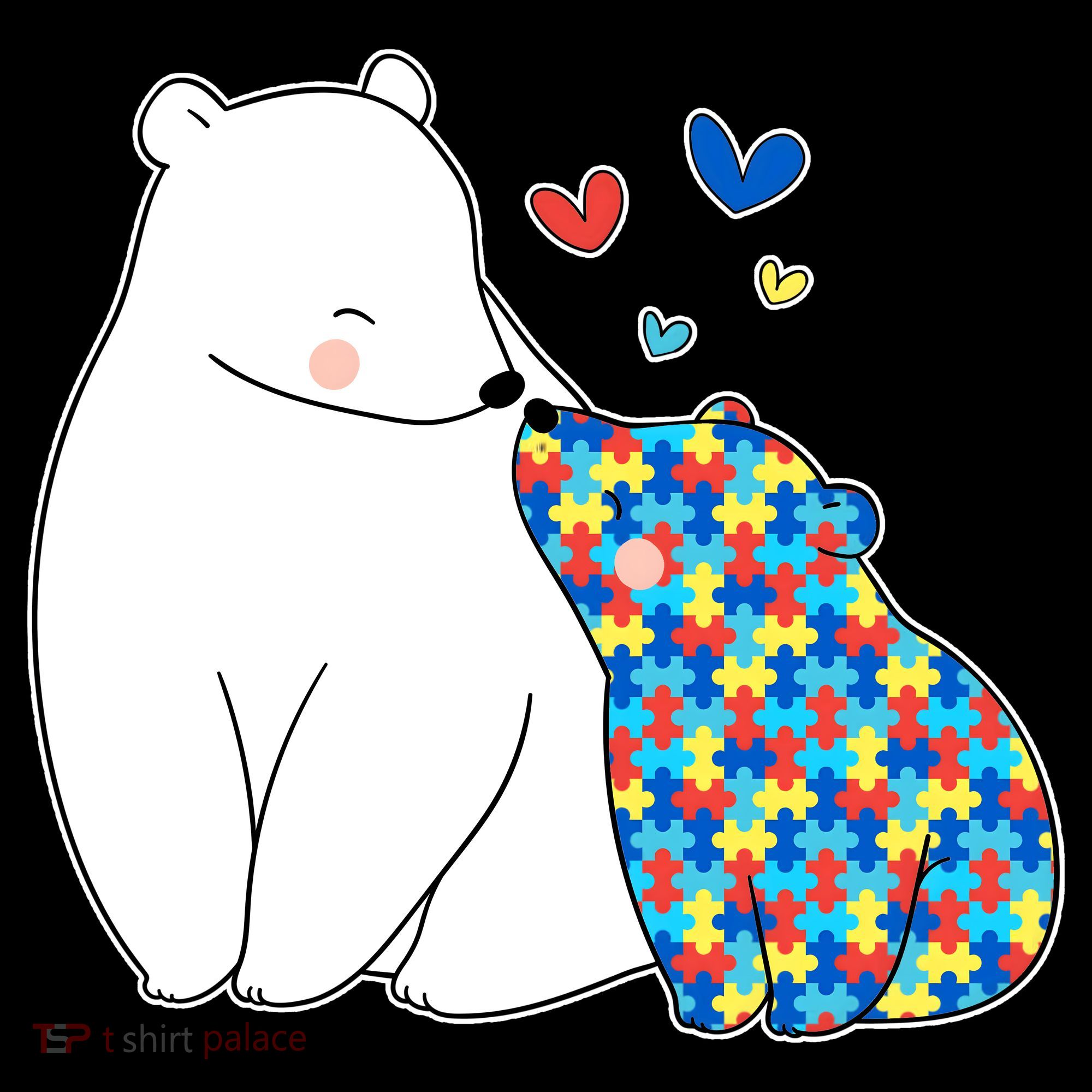 Cute Autism Awareness Polar Bear Puzzle Ornament