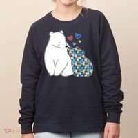 Cute Autism Awareness Polar Bear Puzzle Women's Sweatshirt thumb 0