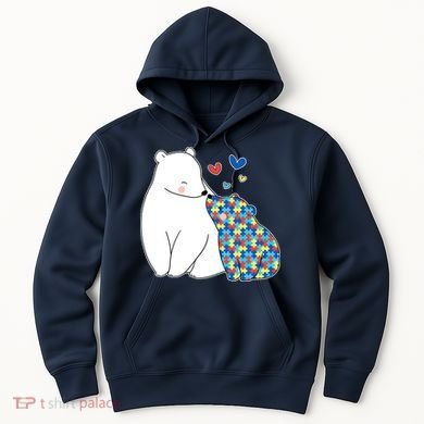 Cute Autism Awareness Polar Bear Puzzle Hoodie