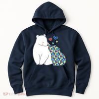 Cute Autism Awareness Polar Bear Puzzle Hoodie thumb 0