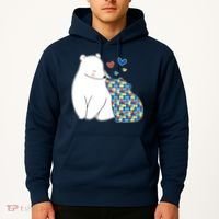 Cute Autism Awareness Polar Bear Puzzle Hoodie thumb 2