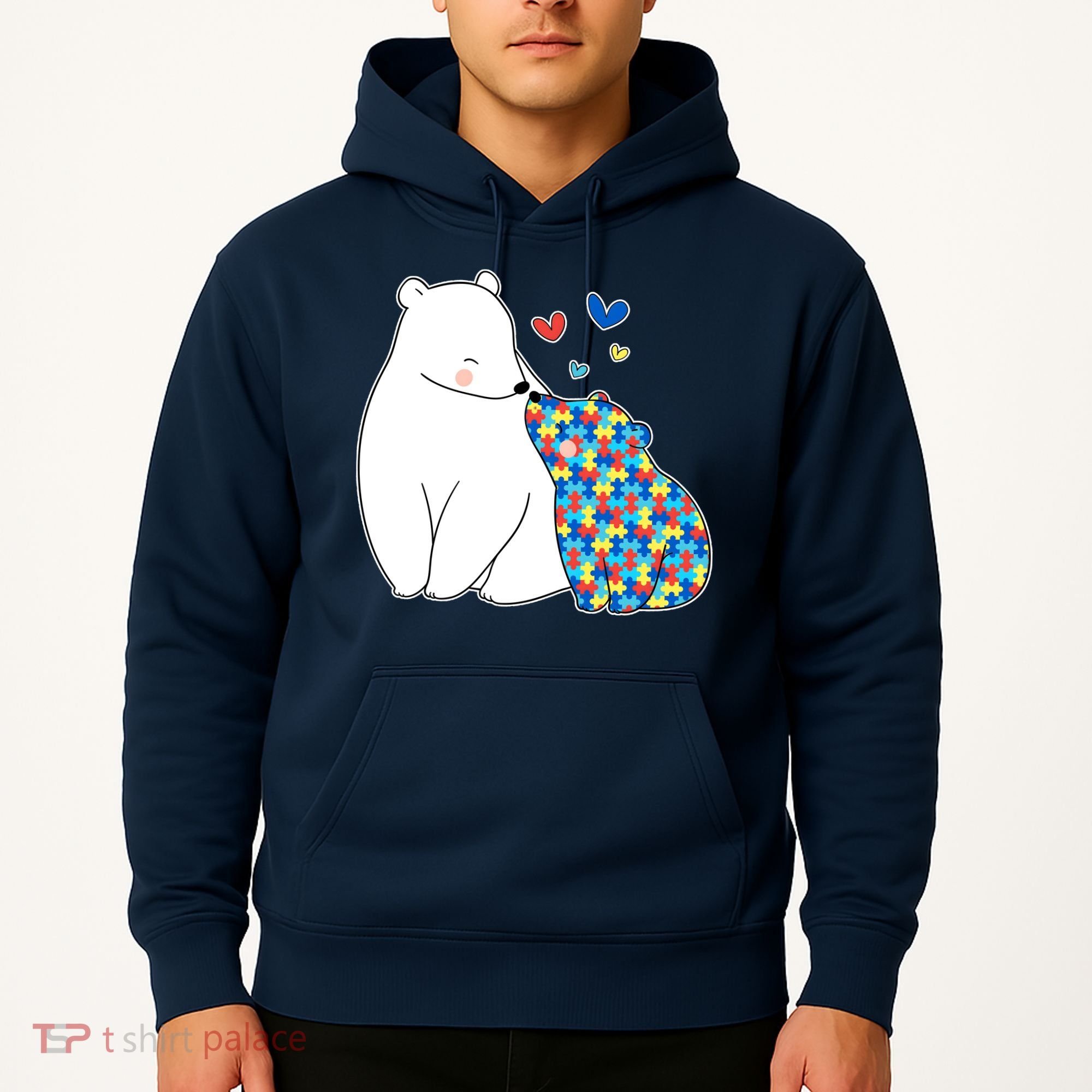 Cute Autism Awareness Polar Bear Puzzle Hoodie