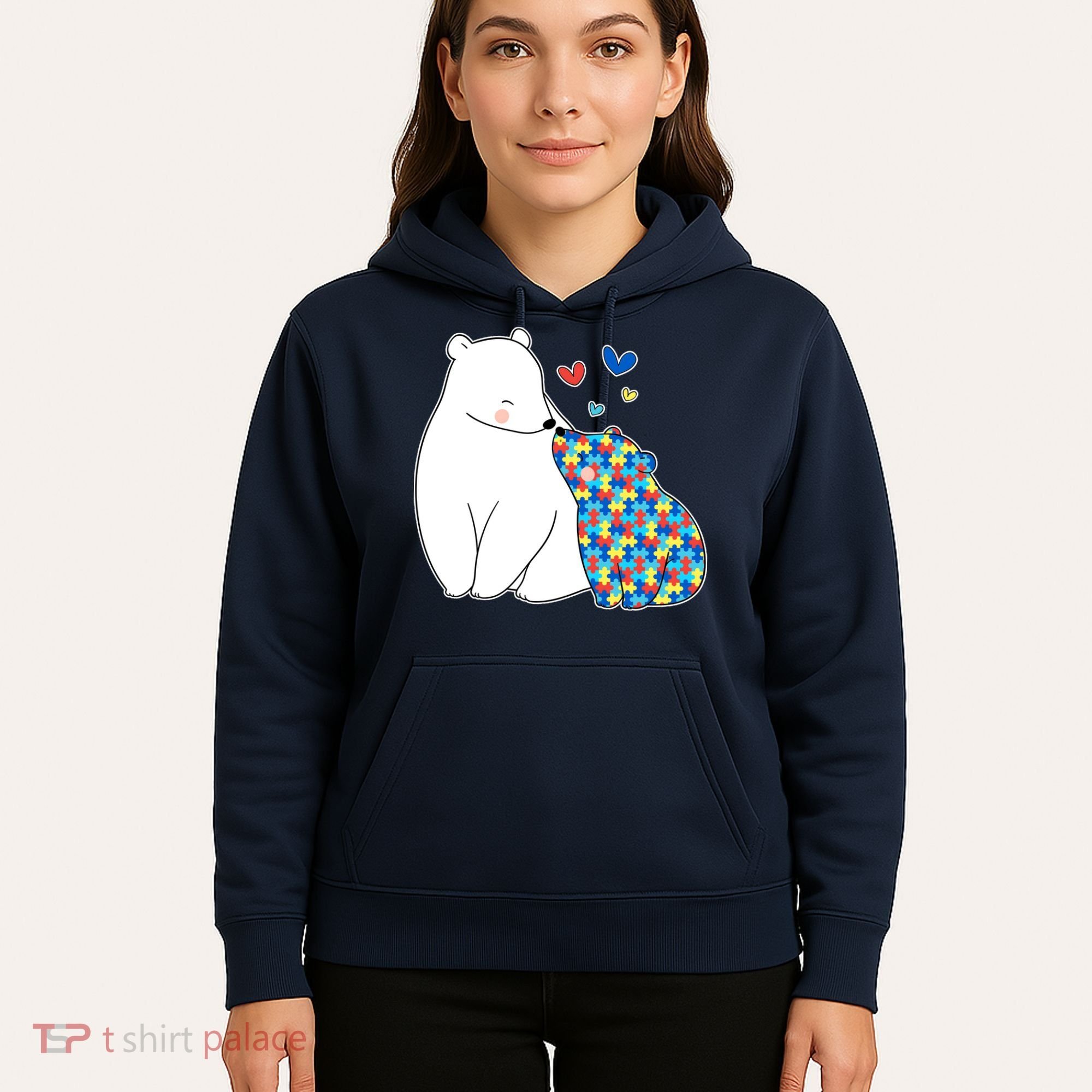 Cute Autism Awareness Polar Bear Puzzle Hoodie