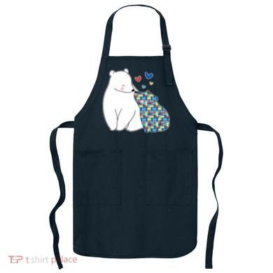 Cute Autism Awareness Polar Bear Puzzle Apron