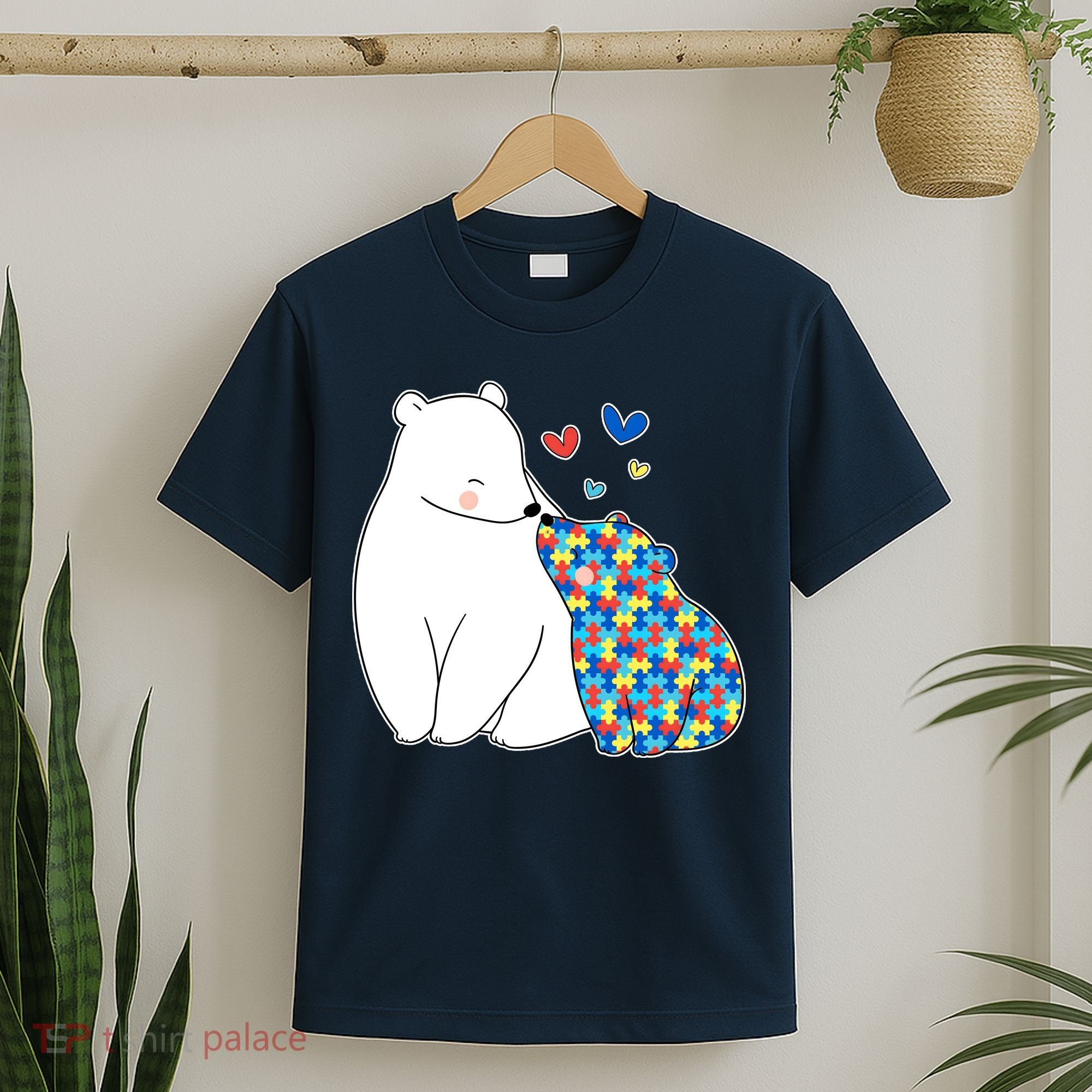 Cute Autism Awareness Polar Bear Puzzle T-Shirt