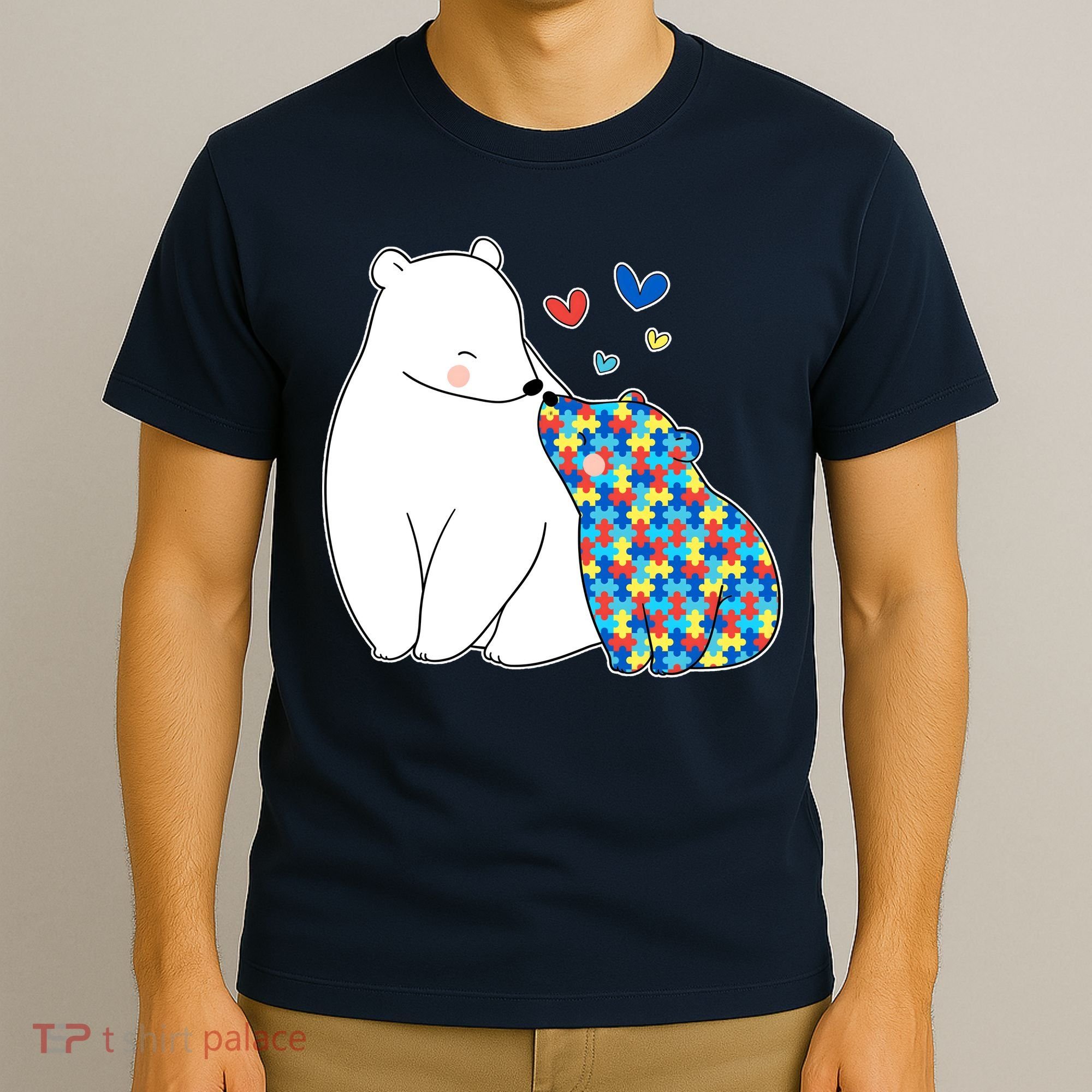 Cute Autism Awareness Polar Bear Puzzle T-Shirt
