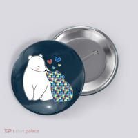 Cute Autism Awareness Polar Bear Puzzle Button thumb 0