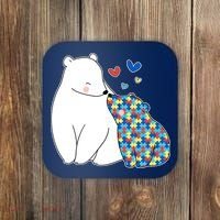 Cute Autism Awareness Polar Bear Puzzle Coaster thumb 0