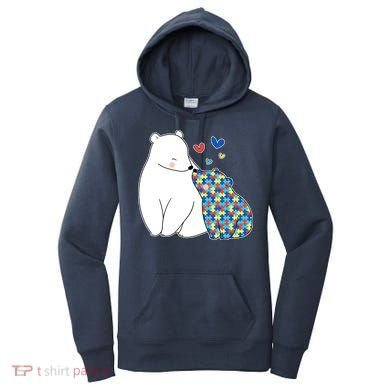 Cute Autism Awareness Polar Bear Puzzle Women's Hoodie