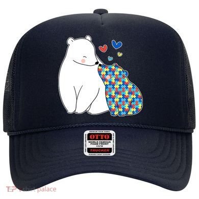 Cute Autism Awareness Polar Bear Puzzle Hat