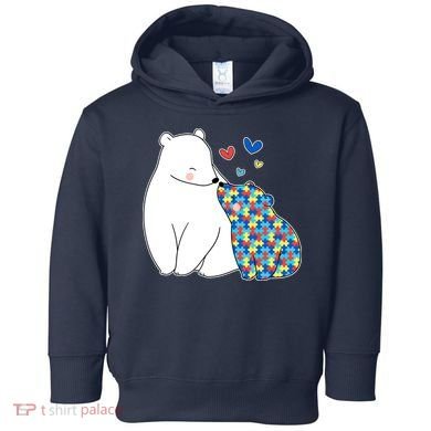Cute Autism Awareness Polar Bear Puzzle Toddler Hoodie