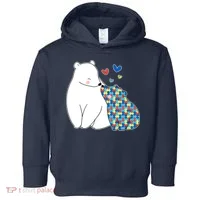 Cute Autism Awareness Polar Bear Puzzle Toddler Hoodie thumb 0