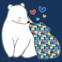 Cute Autism Awareness Polar Bear Puzzle Toddler Hoodie thumb 2