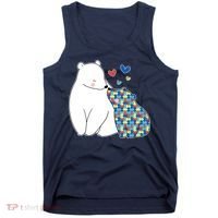 Cute Autism Awareness Polar Bear Puzzle Tank Top thumb 0
