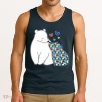 Cute Autism Awareness Polar Bear Puzzle Tank Top thumb 3
