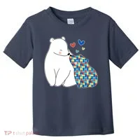 Cute Autism Awareness Polar Bear Puzzle Toddler T-Shirt thumb 0