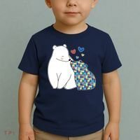 Cute Autism Awareness Polar Bear Puzzle Toddler T-Shirt thumb 2