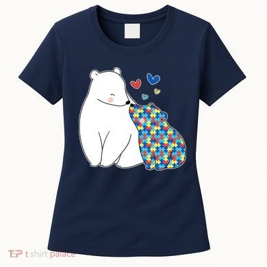 Cute Autism Awareness Polar Bear Puzzle Women's T-Shirt