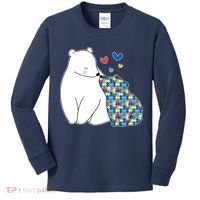 Cute Autism Awareness Polar Bear Puzzle Kids Long Sleeve Shirt thumb 0