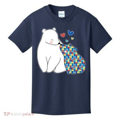 Cute Autism Awareness Polar Bear Puzzle Kids T-Shirt