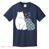 Cute Autism Awareness Polar Bear Puzzle Kids T-Shirt thumb 0