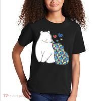 Cute Autism Awareness Polar Bear Puzzle Kids T-Shirt thumb 2