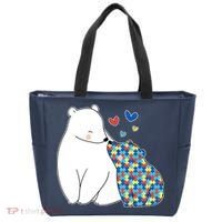 Cute Autism Awareness Polar Bear Puzzle Tote Bag thumb 0