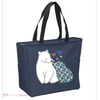 Cute Autism Awareness Polar Bear Puzzle Tote Bag thumb 2