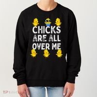 Chicks Are All Over Me Easter Funny Baby Chicken Women's Sweatshirt thumb 0