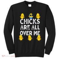 Chicks Are All Over Me Easter Funny Baby Chicken Sweatshirt thumb 0