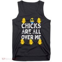 Chicks Are All Over Me Easter Funny Baby Chicken Tank Top thumb 0