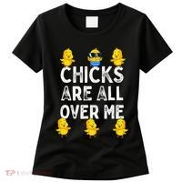 Chicks Are All Over Me Easter Funny Baby Chicken Women's T-Shirt thumb 0
