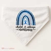 Child Abuse Awareness Rainbow Foster Care Stop The Abuse USA-Made Doggie Bandana thumb 0