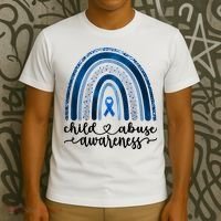 Child Abuse Awareness Rainbow Foster Care Stop The Abuse T-Shirt thumb 3