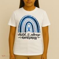 Child Abuse Awareness Rainbow Foster Care Stop The Abuse T-Shirt thumb 4