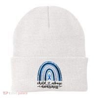 Child Abuse Awareness Rainbow Foster Care Stop The Abuse Beanie thumb 0