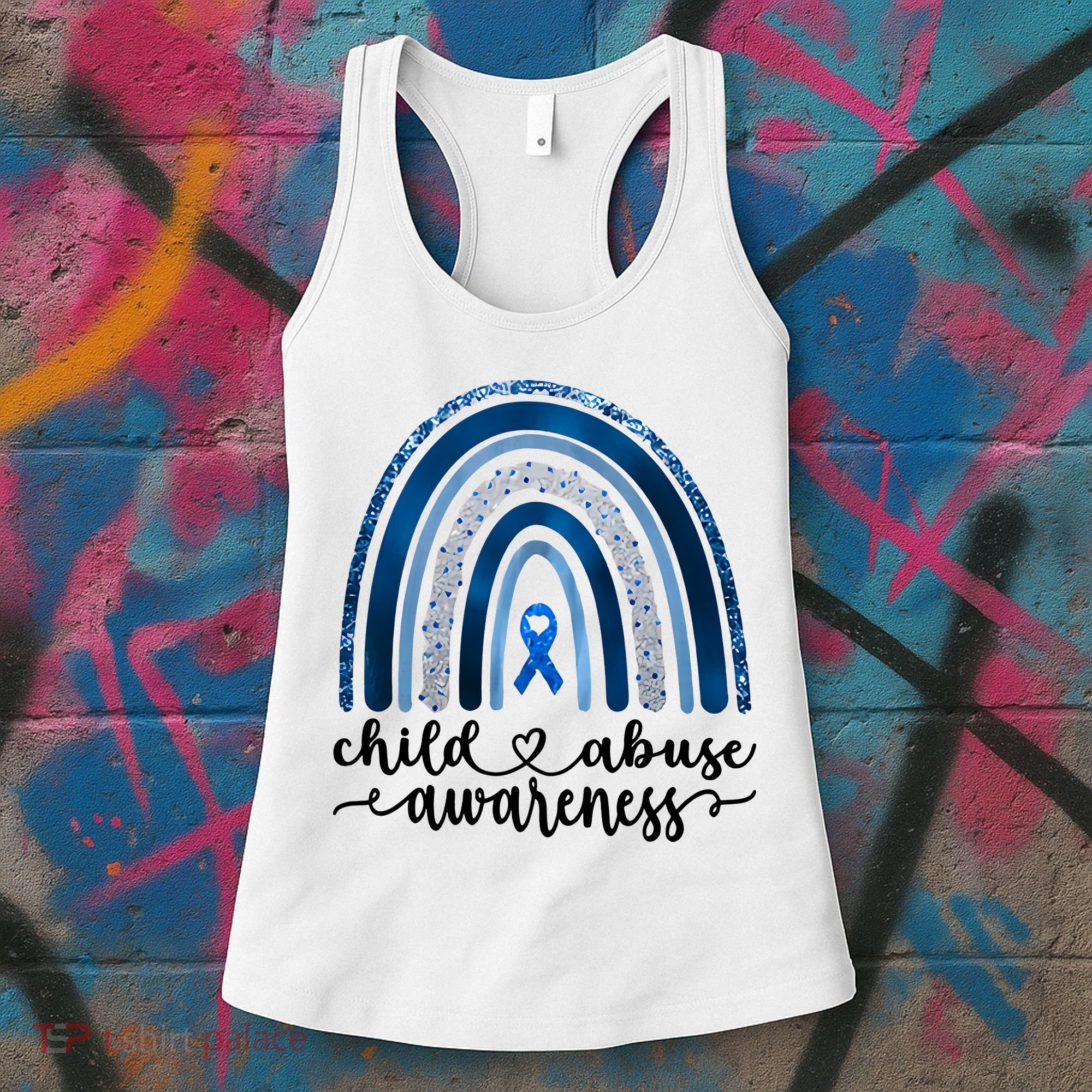 Child Abuse Awareness Rainbow Foster Care Stop The Abuse Women's Tank Top