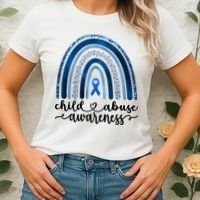 Child Abuse Awareness Rainbow Foster Care Stop The Abuse Women's T-Shirt thumb 2